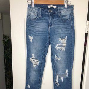 Distressed Blue Skinny Jeans